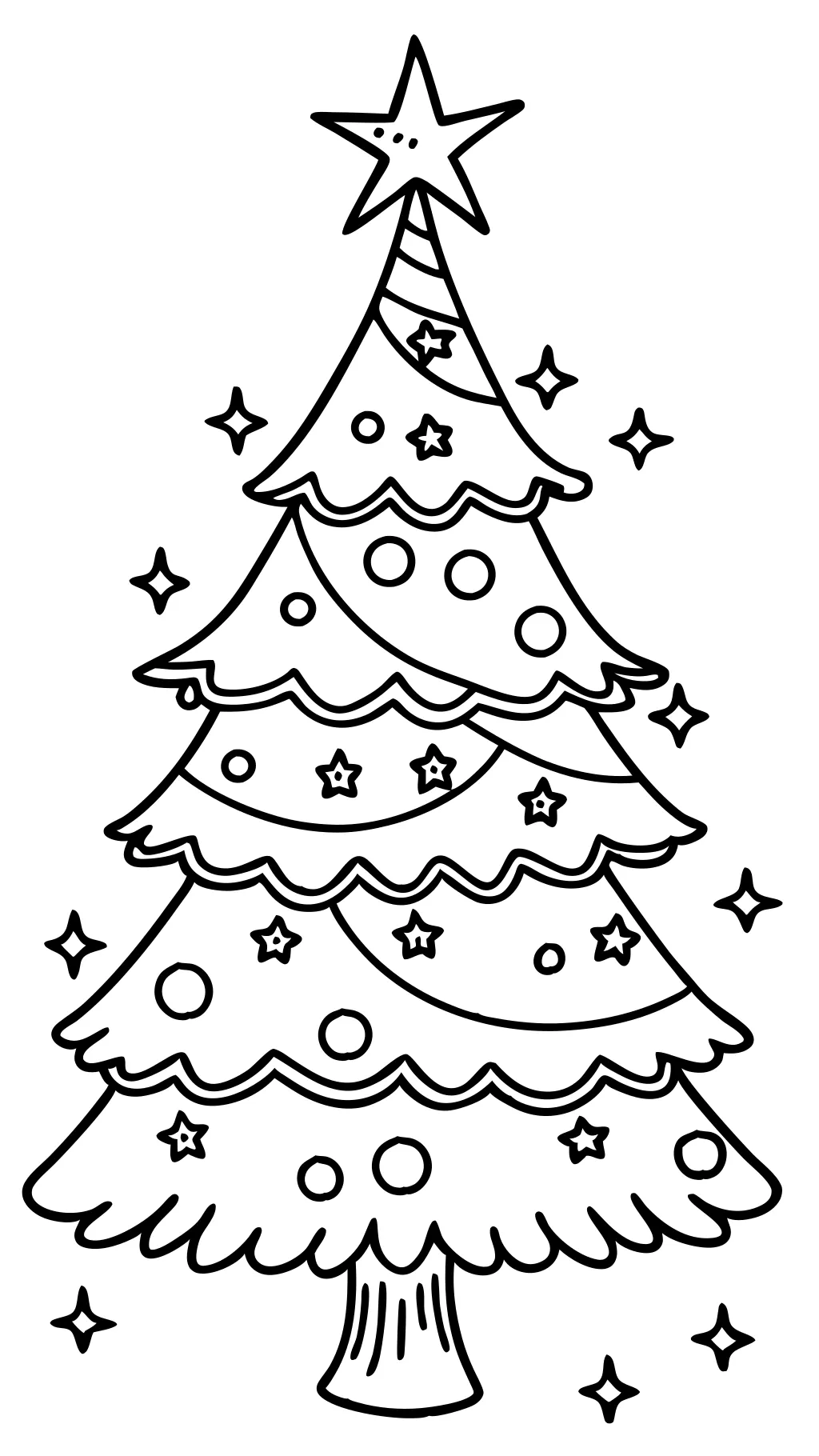 coloriage imprimable d’arbre de Noël